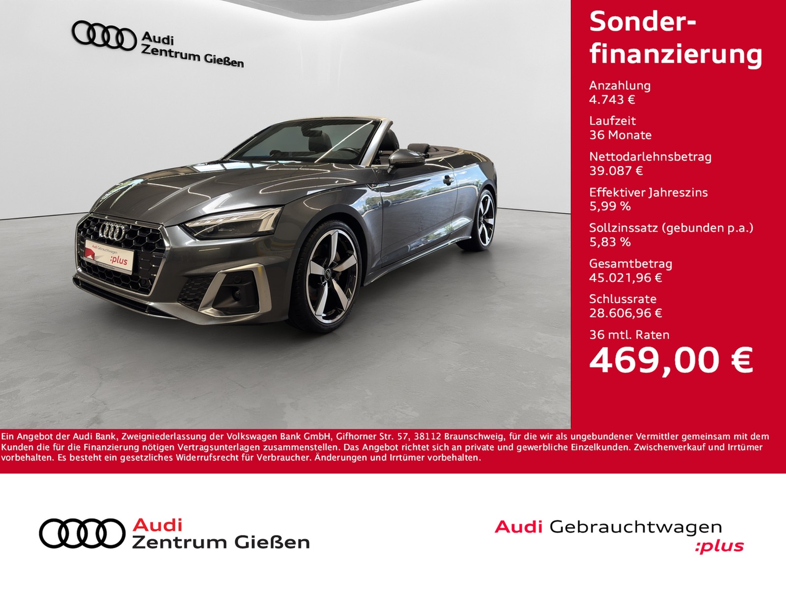 A5 Cabriolet 40 TDI quattro S line Matrix-LED AHK Navi