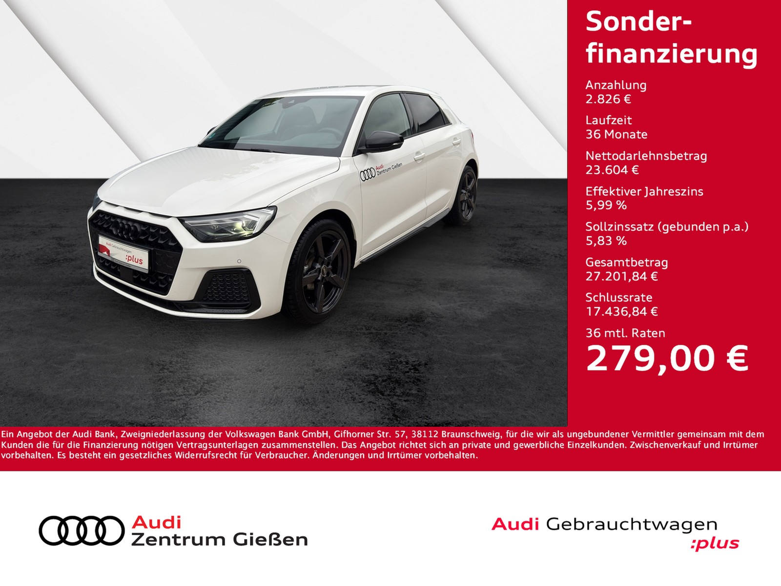 A1 Sportback 25 TFSI S-tronic advanced S line black Assistenzpaket
